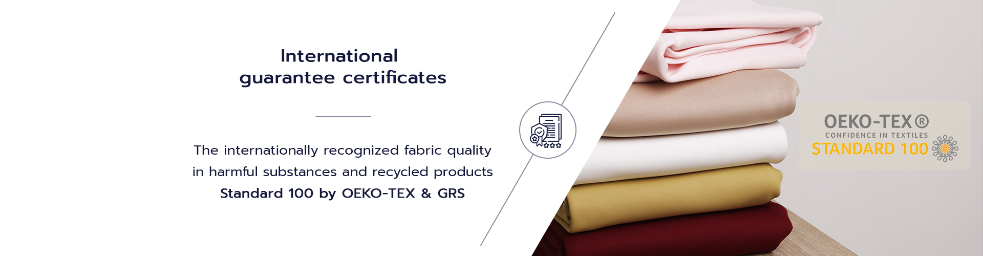 Polyester knit fabric guarantee with international certificates: OEKO-Tex standard 100 & GRS