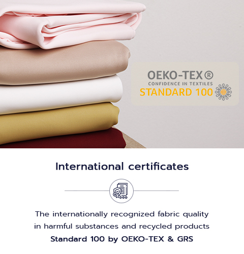 Polyester knit fabric guarantee with international certificates: OEKO-Tex standard 100 & GRS