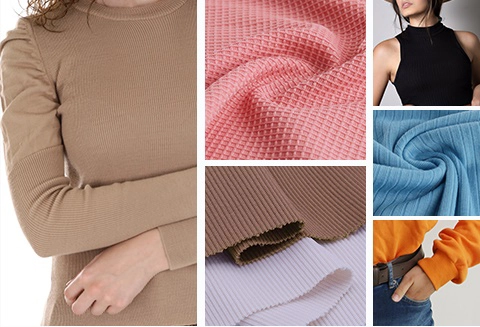 Rib Polyester knit fabric