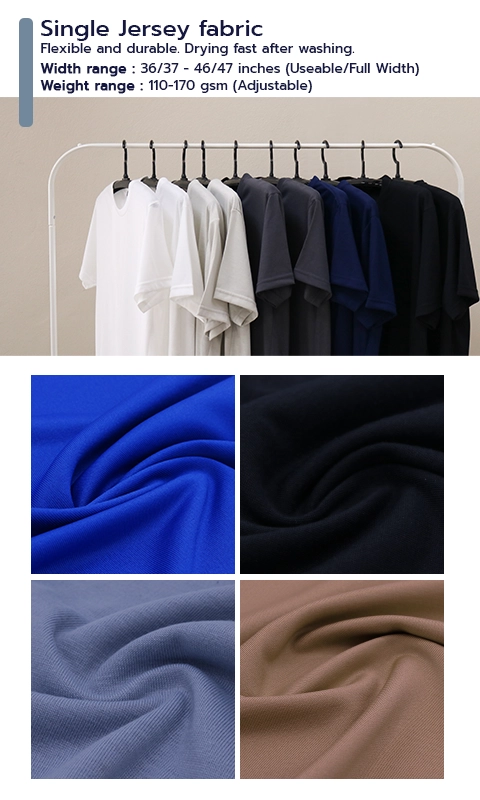 Circular knit single jersey polyester for making clothes