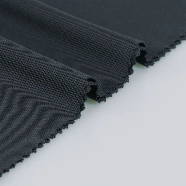 Polyester Pique fabric in black color P368