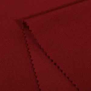 Polyester double knit fabric in red D-BBO7226