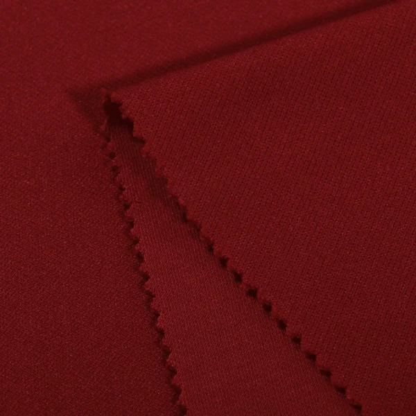 Polyester double knit fabric in red D-BBO7226