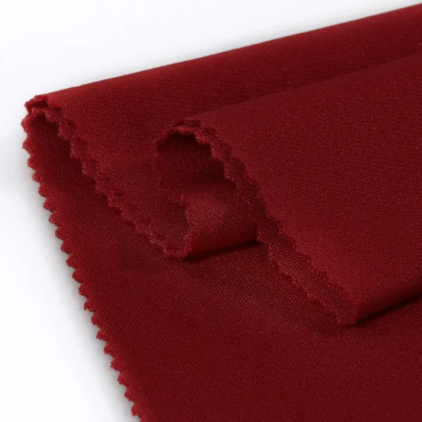 Polyester double knit fabric in red D-BBO7226