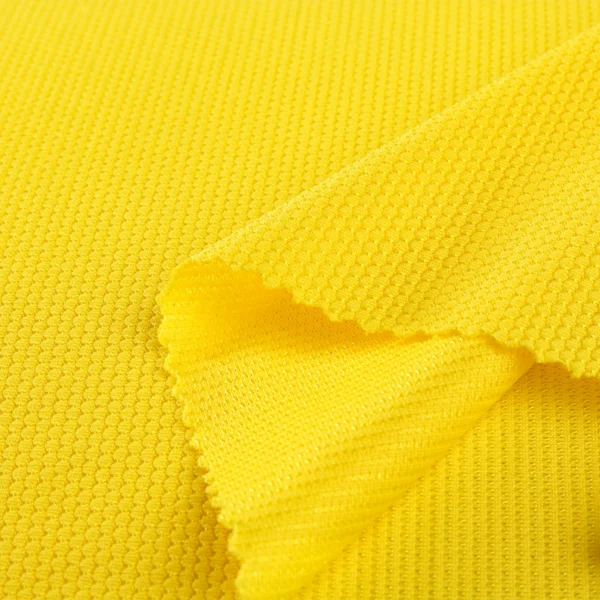 Polyester popcorn mesh fabric in yellow DJ299