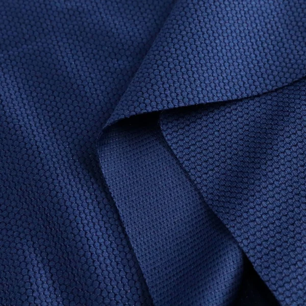 Polyester popcorn mesh fabric in navy blue DJ299