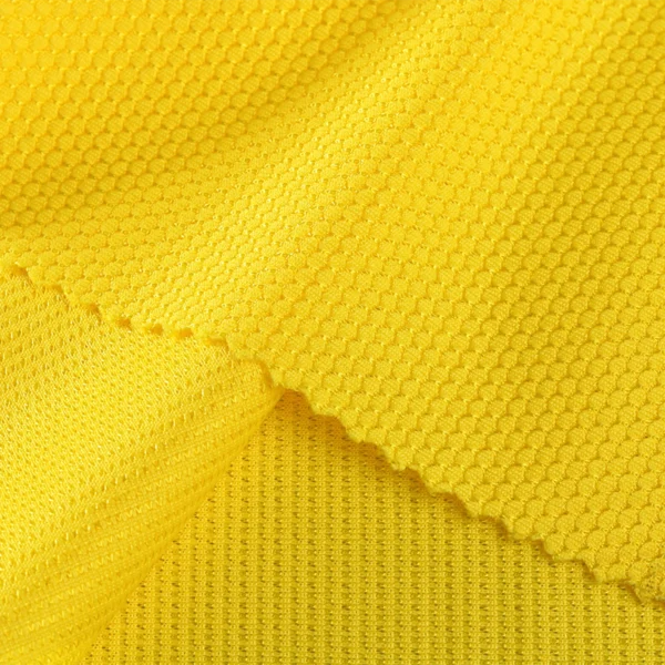 Polyester popcorn mesh fabric in yellow DJ299