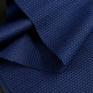 Polyester popcorn mesh fabric in navy blue DJ299