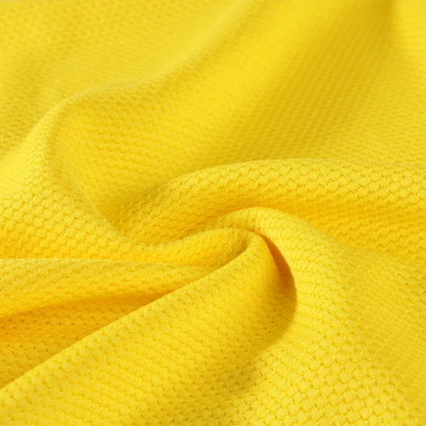 Polyester popcorn mesh fabric in yellow DJ299