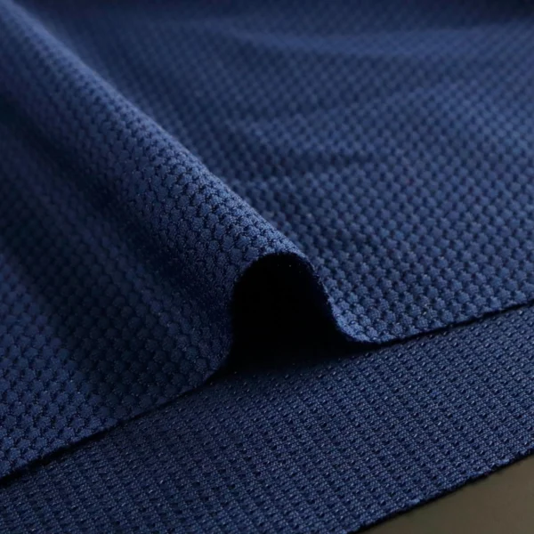 Polyester popcorn mesh fabric in navy blue DJ299