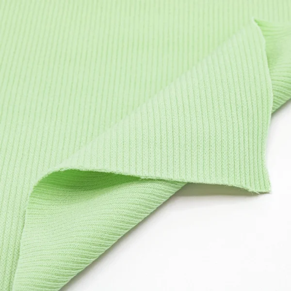 Polyester rib knit fabric in green DV252-CB7426