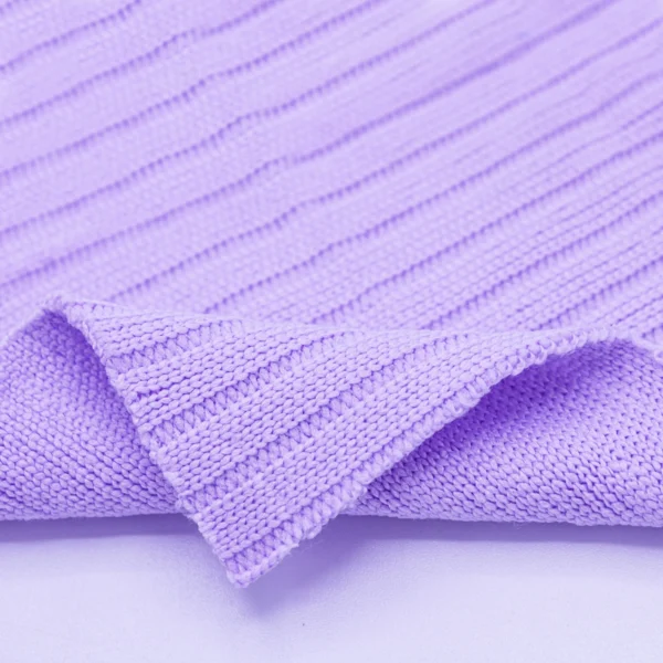 Polyester 4x2 rib knit fabric in lavender DV442
