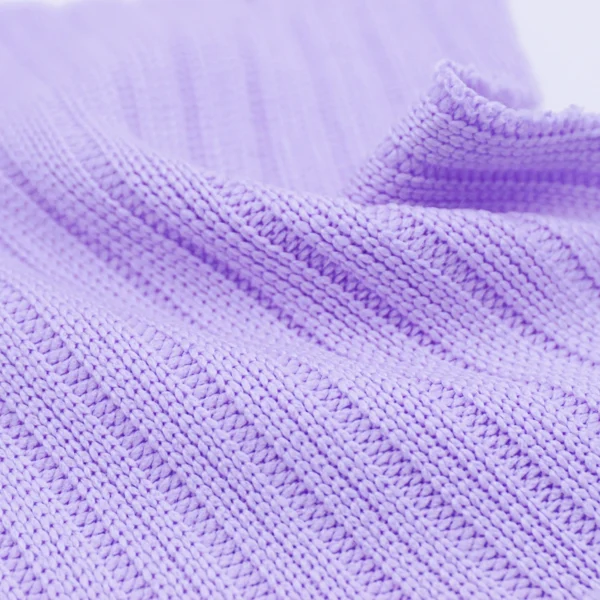 Polyester 4x2 rib knit fabric in lavender DV442