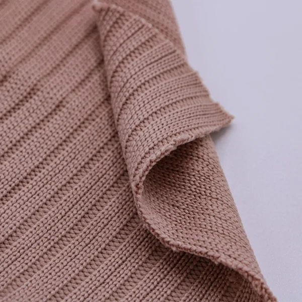 Polyester 4x2 rib knit fabric in brown DV442