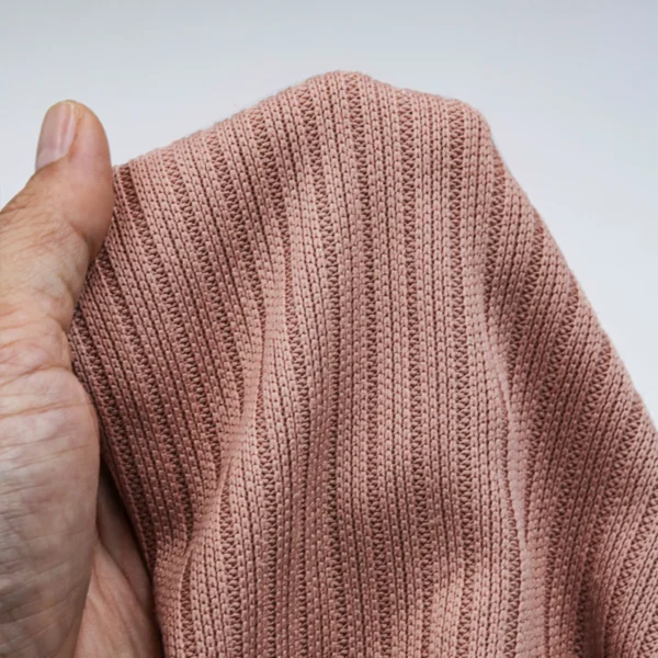 Polyester 4x2 rib knit fabric in brown DV442