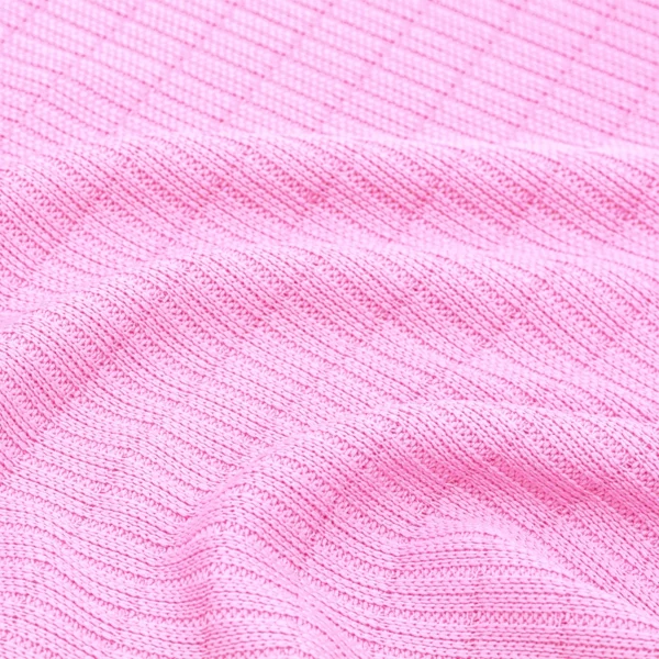 Polyester rib knit fabric in pink DV447