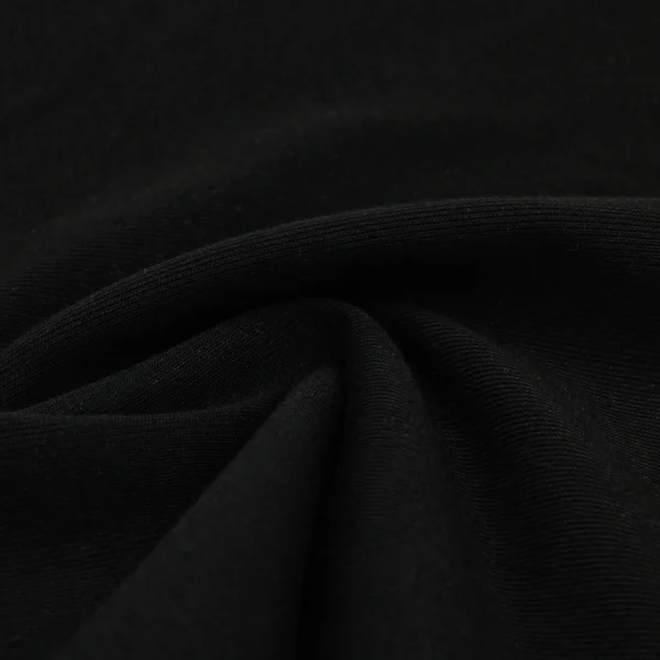 Polyester french terry fabric in black color FD007