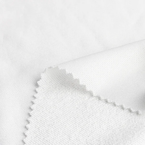 Polyester french terry fabric in white color FS001