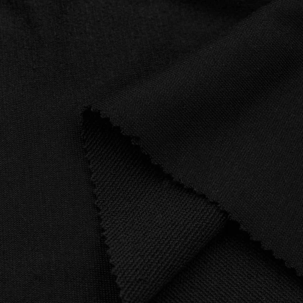Polyester french terry fabric in black color FS002