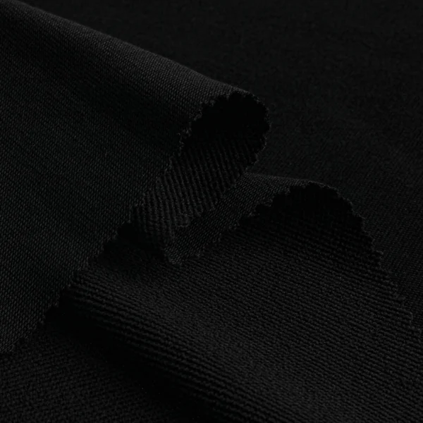 Polyester french terry fabric in black color FS002