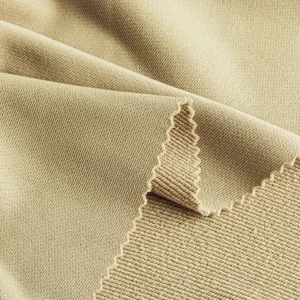 Polyester french terry fabric in beige color FS005