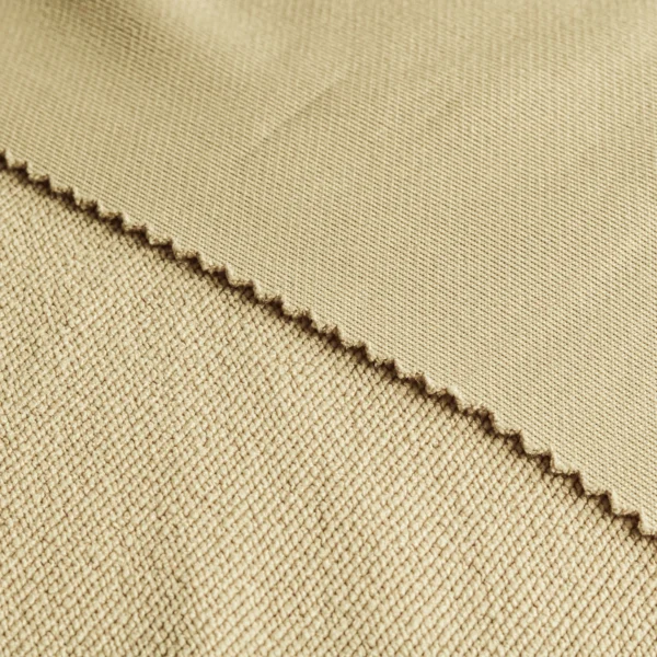 Polyester french terry fabric in beige color FS005