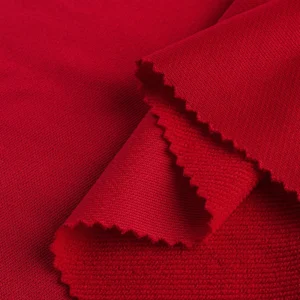 Polyester french terry fabric in red color FS038