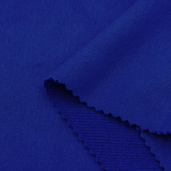 Polyester french terry fabric in navy blue color FS047