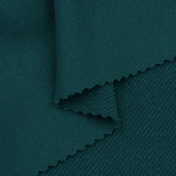 Polyester french terry fabric in dark green color FS047