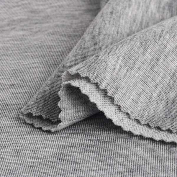 Polyester french terry fabric in melange grey color FT0135