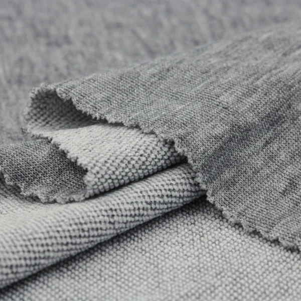 Polyester french terry fabric in melange grey color FT032
