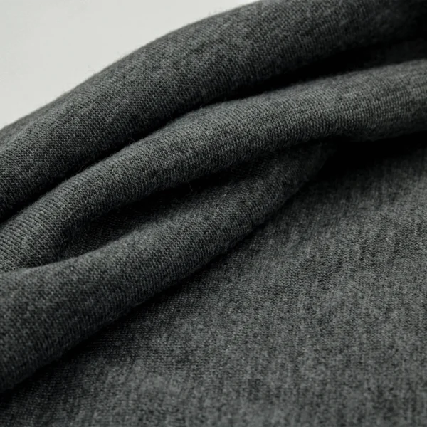 Polyester french terry fabric in melange dark grey color FT104