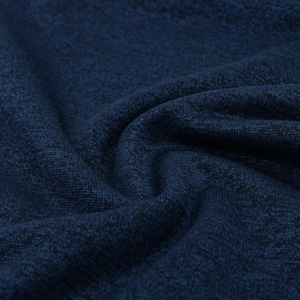 Polyester french terry fabric in melange navy blue color FT106