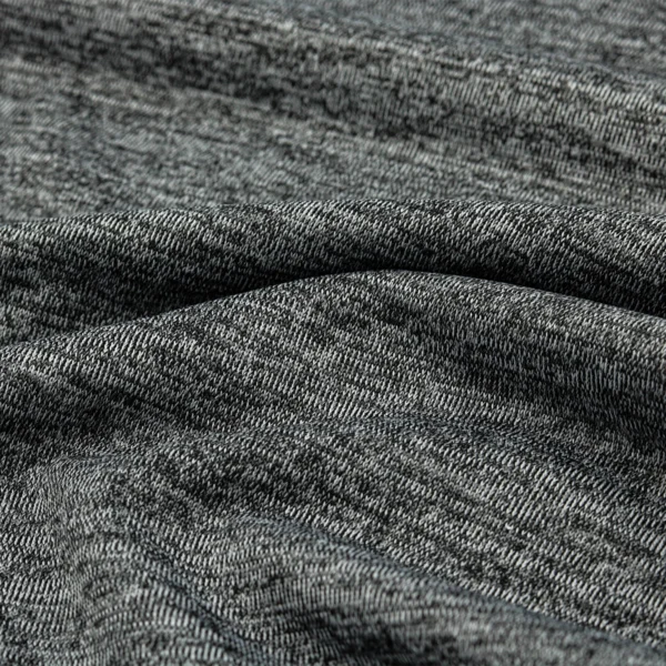 Polyester french terry fabric in melange dark grey color FT113