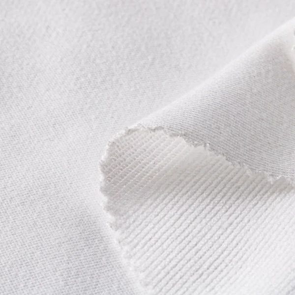 Polyester french terry fabric in white color FT130