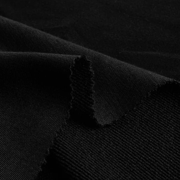 Polyester french terry fabric in black color FT143