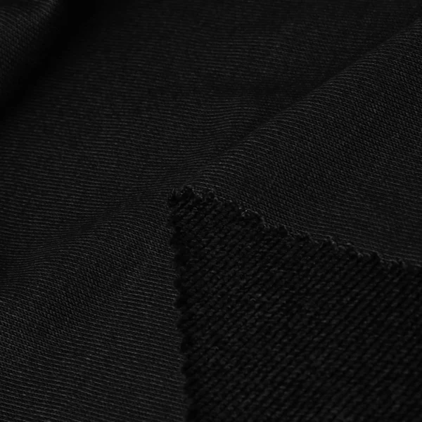 Polyester french terry fabric in black color FT143