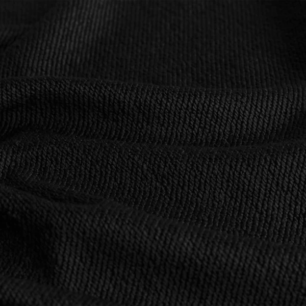 Polyester french terry fabric in black color FT143