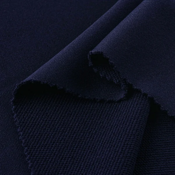 Polyester french terry fabric in navy blue color FT145