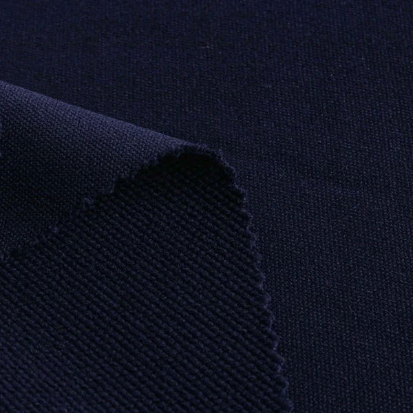 Polyester french terry fabric in navy blue color FT145