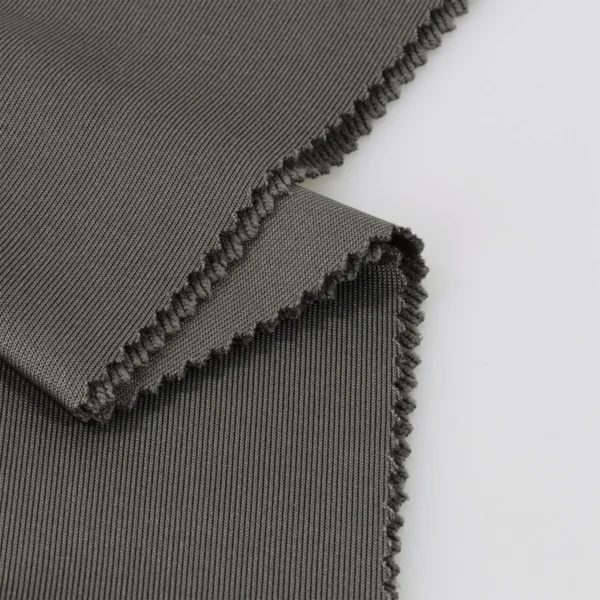 Polyester french terry fabric in grey color FT147