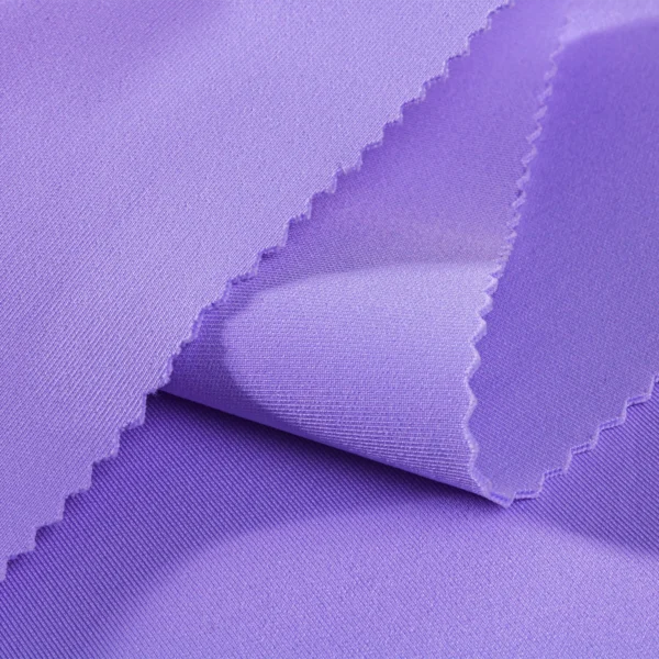 Polyester Double Knit Spandex fabric in pastel purple color GDD370