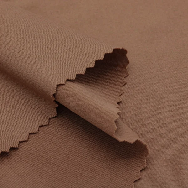 Polyester Spandex fabric in brown color GS703