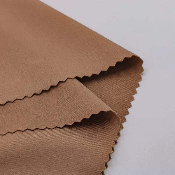 Polyester Spandex fabric in brown color GS703
