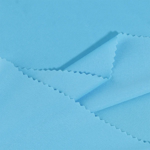 Polyester Interlock fabric in blue I-B7440