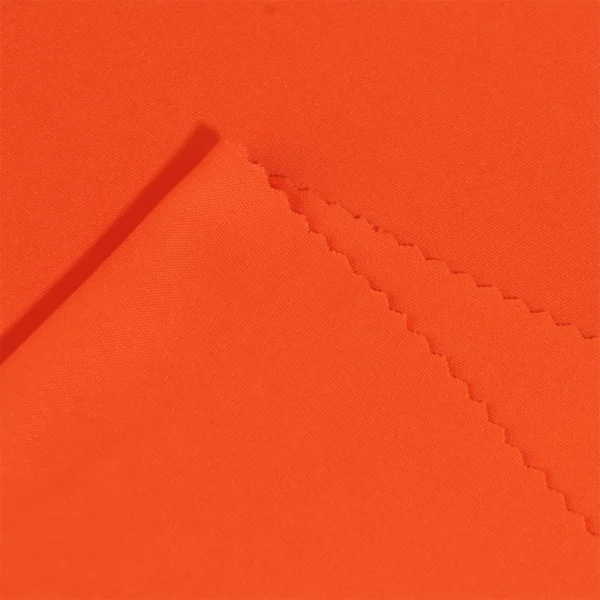 Polyester interlock fabric in orange color I380