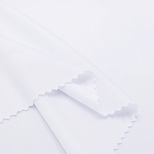 Polyester interlock fabric in white color I402