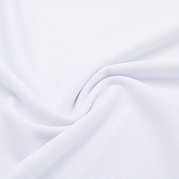 Polyester interlock fabric in white color I402