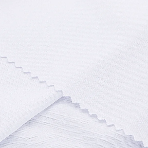 Polyester interlock fabric in white color I402