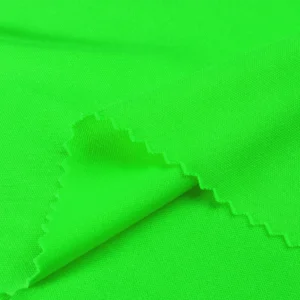 Polyester interlock fabric in neon green color I403